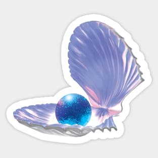 Blue Pearl In A Shell Sticker